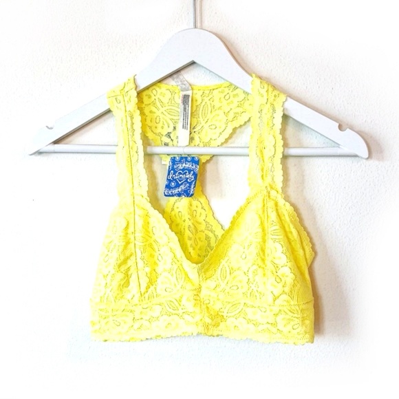 Free People Other - Free People | NEW lace yellow bra/bralette NWT